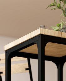 3 Piece Dining Table Set for 2, Modern Kitchen Table and Chairs, Dining Room Set for Breakfast Nook, Light Wood Grain