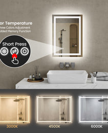 20 Inch X 28 Inch LED Bathroom Mirror