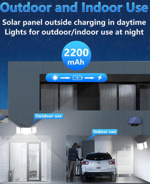 1,2 Pack Solar Lights Outdoor 348 LED Motion Sensor Lights With Remote Control  3 Head Waterproof
