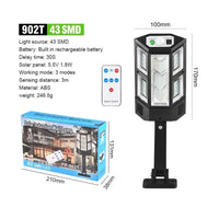Powerful LED Solar Outdoor Courtyard Wall Lamp Rechargeable Induction Solar Garden Light Terrace Garage Door Street Lighting