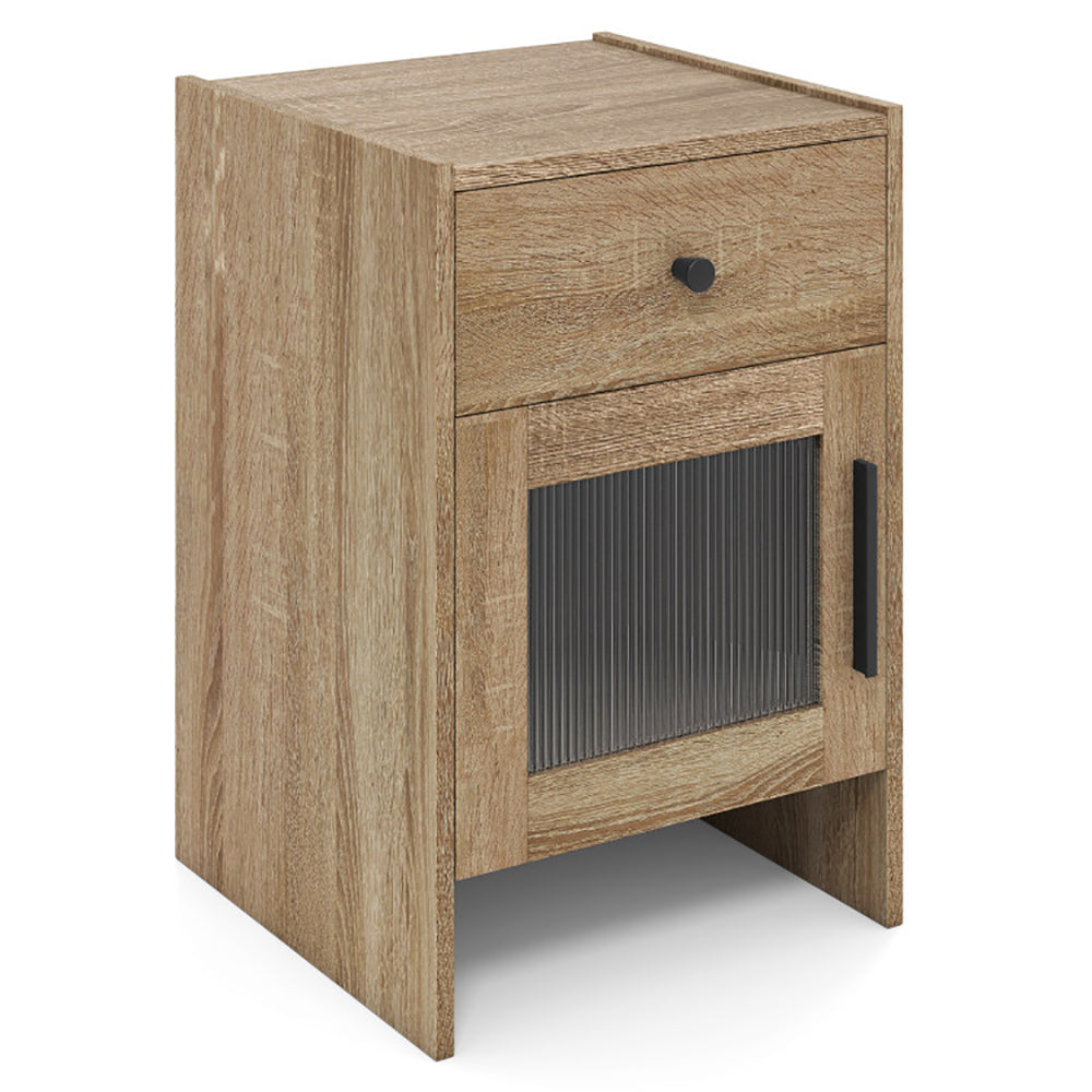 Nightstand With Drawer And Cabinet