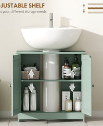 Bathroom Vanity Cabinet, Under Sink Bathroom Cabinet with 2 Doors and Adjustable Shelf, Dark Green