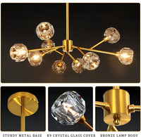 Sputnik Chandeliers for Dining Room，9 Lights D30 Inch