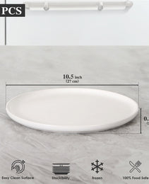 Steak Plate Creative Western Food Plate Vegetable Plate Set Of 6 For Cereal, Salad, Pasta, Soup, Dessert, Serving Dishwasher, Microwave And Oven