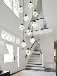 20-Light Modern Chandelier for Foyer Crystal Chandeliers for Living Room Gold Pendant Light Fixture Staircase Chandelier for High Ceilings Dimmable LED Hanging Light with Remote