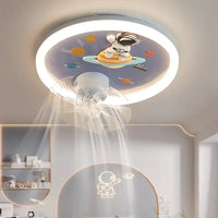 2025 Modern Kids Room Ceiling Fan Light Cartoon Moon Astronaut Ceiling Lamp Boy Girl Bedroom Nursery Study Chandelier Ceiling Li