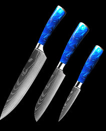 8-inch Chef Knife with Blue Resin Handle