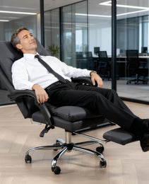 Microfibre Massage Office Chair, Heated Reclining Chair With Footrest