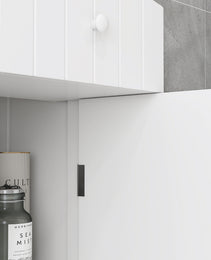 Bathroom Storage Cabinet, Free Standing Bathroom Storage Unit, Tall Linen Tower with 3-Tier Shelves and Drawer, White