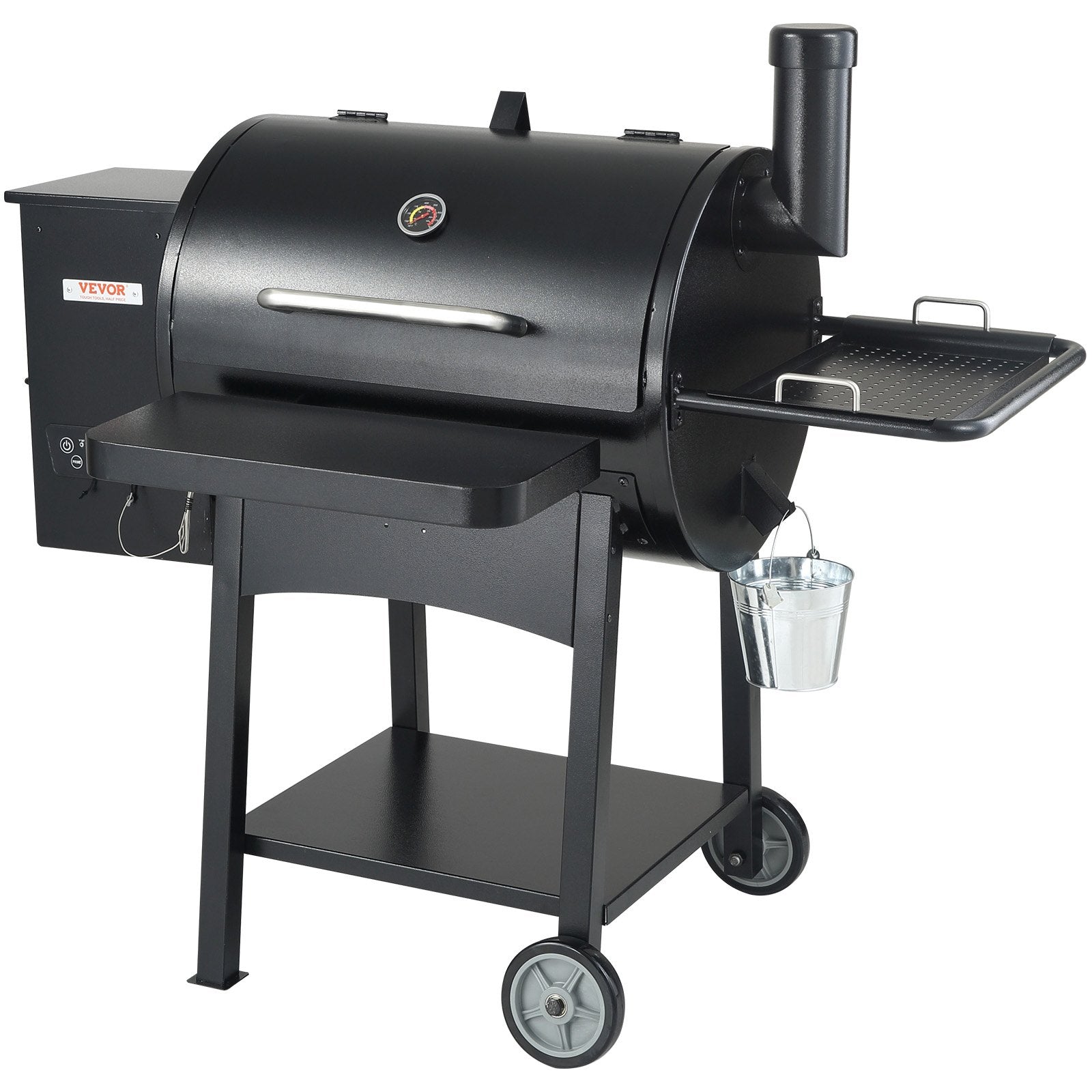 53 Inch Portable Charcoal Grill, Propane Gas Grills With Cover And Cart, Heavy Duty Iron BBQ Grill, Mini Tabletop Smoker For Outdoor Cooking, Barbecue Camping, Picnic, Patio, And Backyard, Black