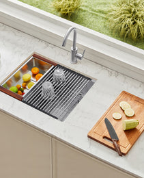 23' Kitchen Sink Undermount Single Bowl Drop-In Basin Stainless Steel Bar
