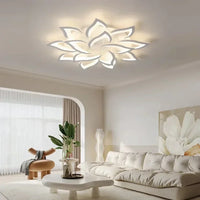 Modern Flower Pattern Acrylic Ceiling Lamp Bedroom Living Room Restaurant Dimmable Creative LED Chandelier Home Lighting Decor