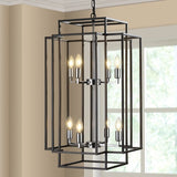 8 Lantern Tiered Chandeliers, Industrial Farmhouse Chandeliers Unavailable Platforms- CJDS
