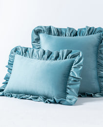Nordic Velvet Lace Throw Pillows With Upholstered Living Room Sofa