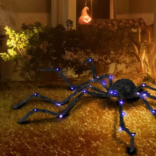 HOMCOM 3.25 Outdoor Halloween Decoration, Light-up Oversized Spider Halloween Prop With Light Up Bendable Legs - CJDS - FC