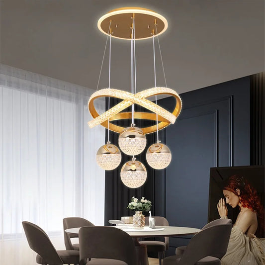Modern Dining Room led Chandelier Lighting Three LED Colors Nordic Restaurant Lighting Living Room Chandelier Hanging Lamp