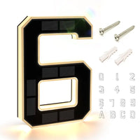 9/6.7/4.7In Solar-Powered Illuminated Outdoor Address Signs - IP54 Waterproof Auto On/Off LED House Numbers Plaque,Modern Farmhouse Home Decor, DIY Personalized Exterior Door Addressing Accessory