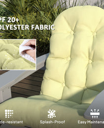 Chair Cushions Set Of 2, Tufted High Back Patio Non-Slip Cushions For Chairs, Beige