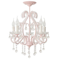 Nordic Cream Pastoral Crystal Pendant Light LED Kids Room Dining Room Girl Bedroom Second Bedroom Pink Decor Novelty New Energy