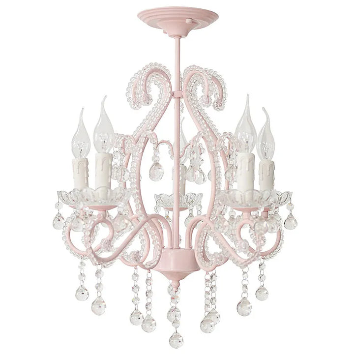 Nordic Cream Pastoral Crystal Pendant Light LED Kids Room Dining Room Girl Bedroom Second Bedroom Pink Decor Novelty New Energy