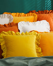 Nordic Velvet Lace Throw Pillows With Upholstered Living Room Sofa