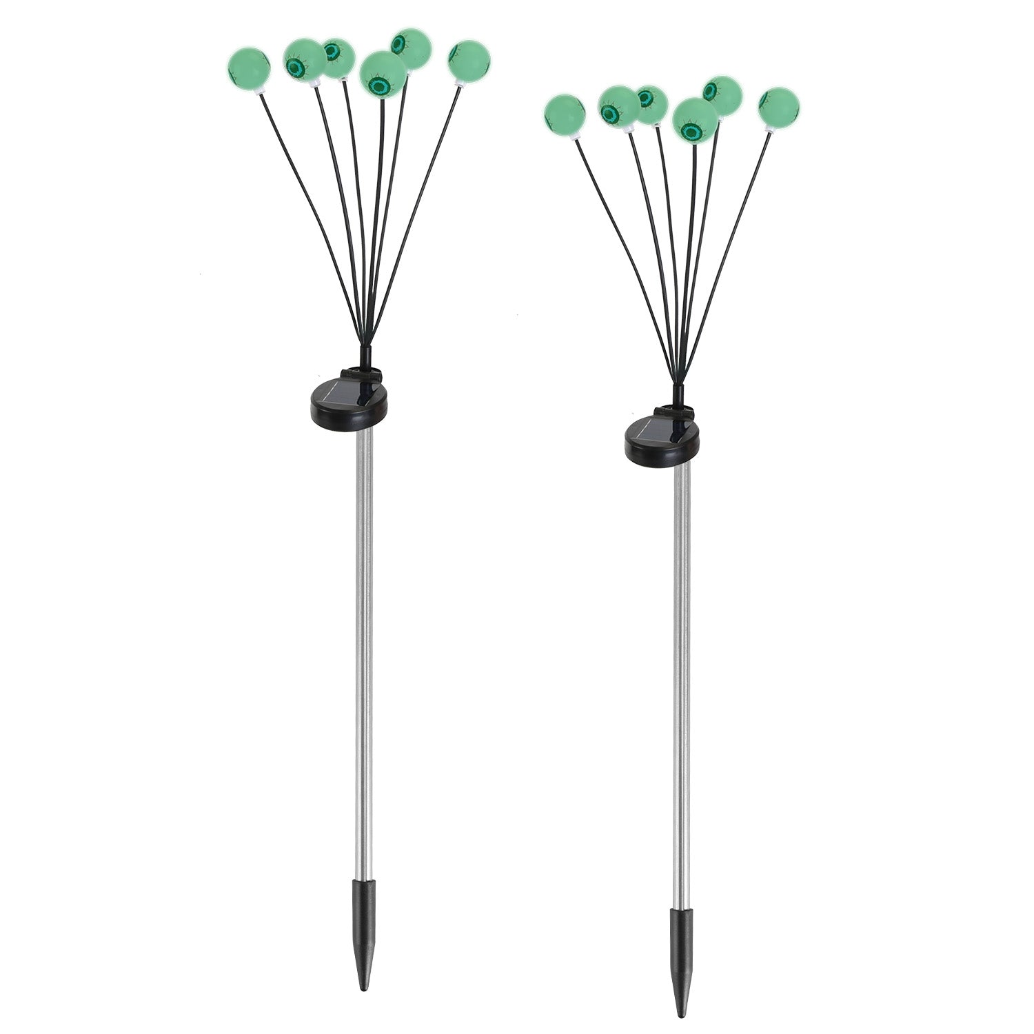 2-Pack Solar Swaying Eyeball Halloween Path Lights – Green