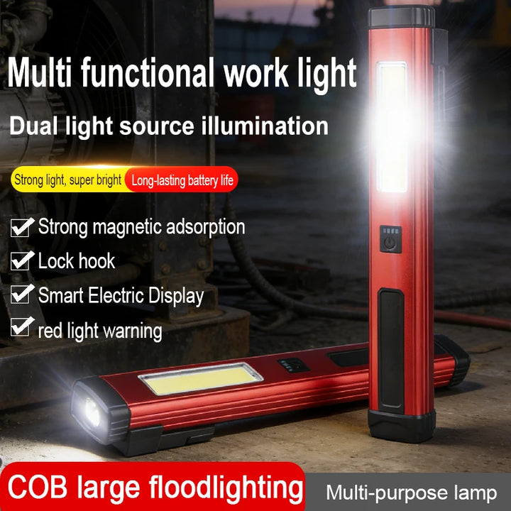 2026 NEW LED COB Flashlight Type C Rechargeable 600LM Portable Mini Torch Pocket Lantern Flood Work Light With Magnet Emergency