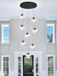 Modern Globe Chandelier Bubble Chandelier for Staircase Globe Pendant Light