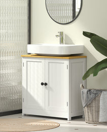 Bathroom Vanities Under Sink Storage Cabinet Cupboard with 2 Doors, 23.5" x 11.75" x 24", White