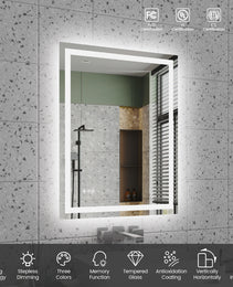 28 Inch X 36 Inch LED Bathroom Mirror
