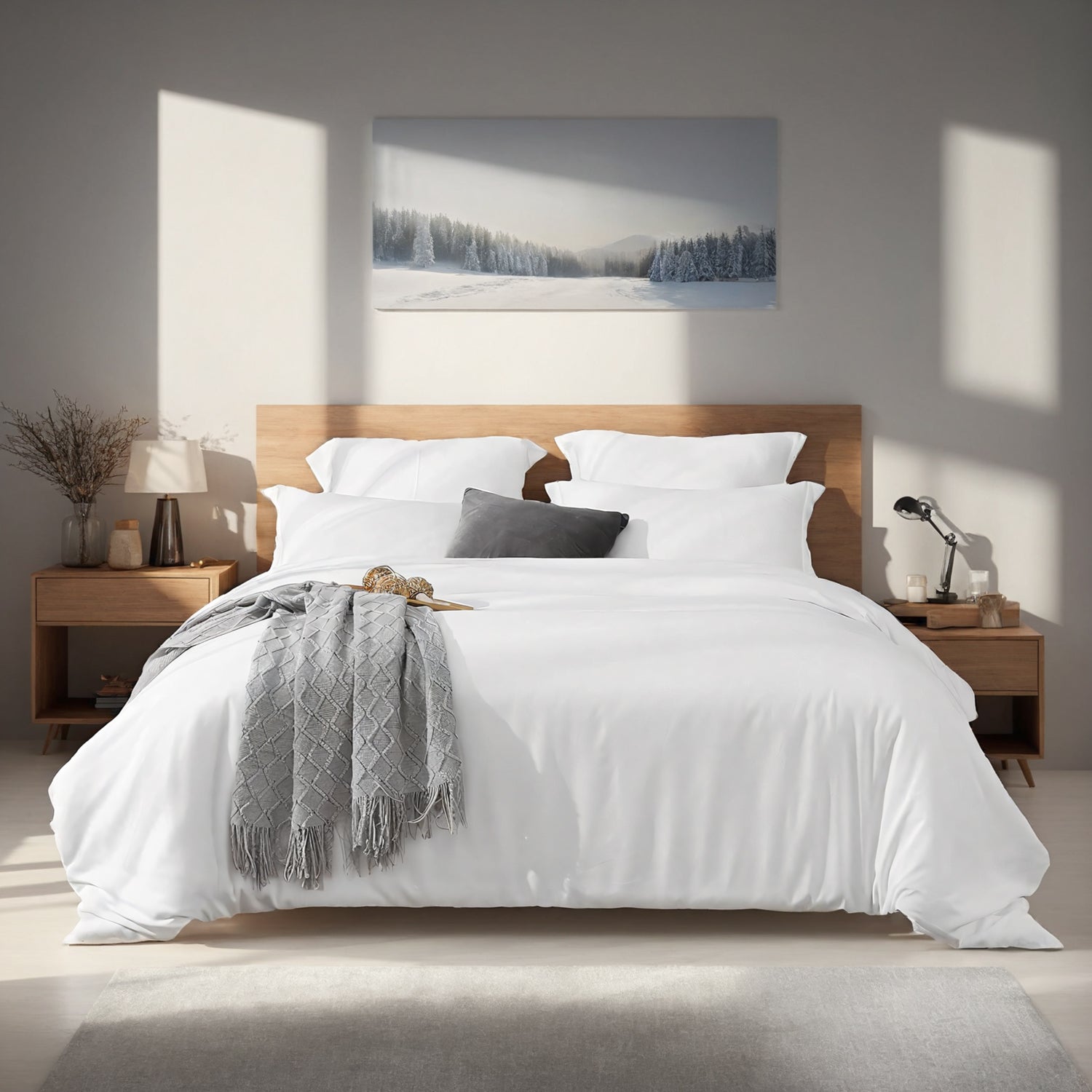 White & Pink Extra Large Duvet Cover Set Crafted From Premium Breathable Microfiber In Bohemian Style. Hotel-grade Minimalist Design Suitable For Bedrooms And Guesthouses. The Perfect Christmas Gift.