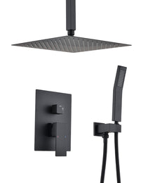 Ceiling Mounted Shower System Combination Kit With Handheld And 16 Inch Shower Head