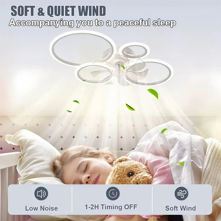 Ring Ceiling Fan with LED Lighting Nordic Minimalist Household Electric Fan Lighting Decorative Lamps Fast Cooling Smart Fans