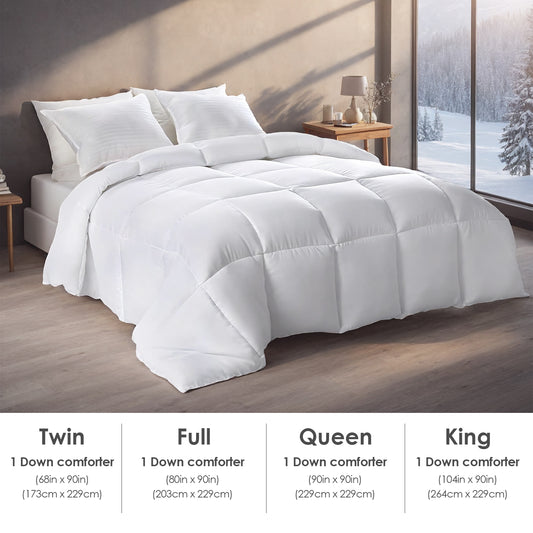White Oversized Checkered Quilted Plump Duvet Luxury Hotel-grade Comfort For Bedrooms And