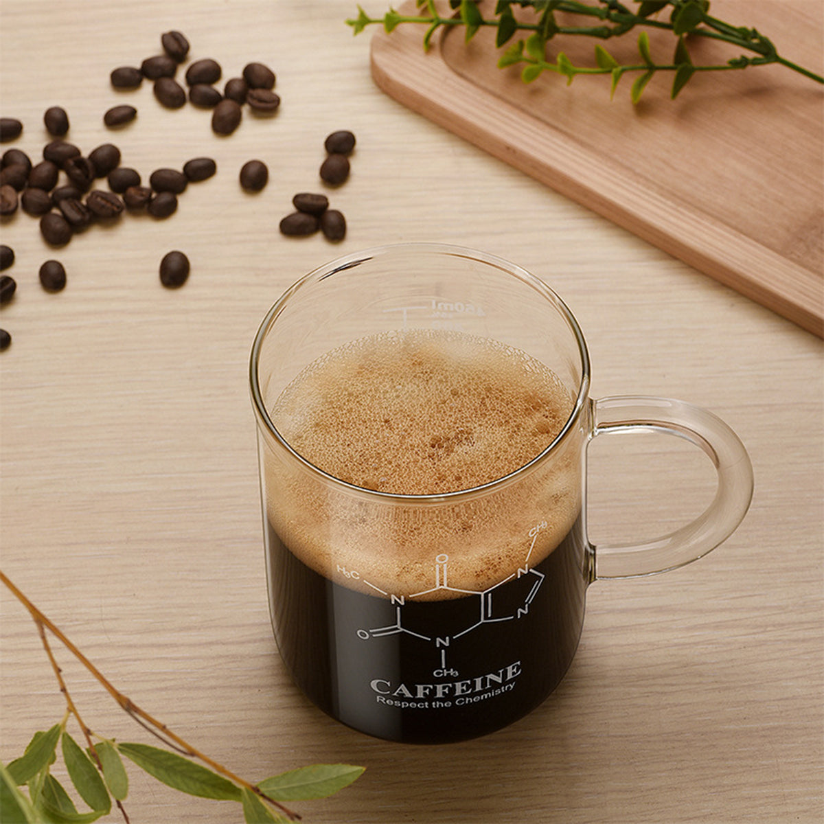 1 PCS Transparent Tape With High Borosilicate Glass Cup, Coffee Cup, Coffee Sharing Cup With Scale Identification