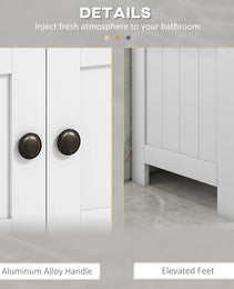 Pedestal Sink Storage Cabinet, Bathroom Under Sink Cabinet with 2 Doors and Open Shelf, Bathroom Vanity, White