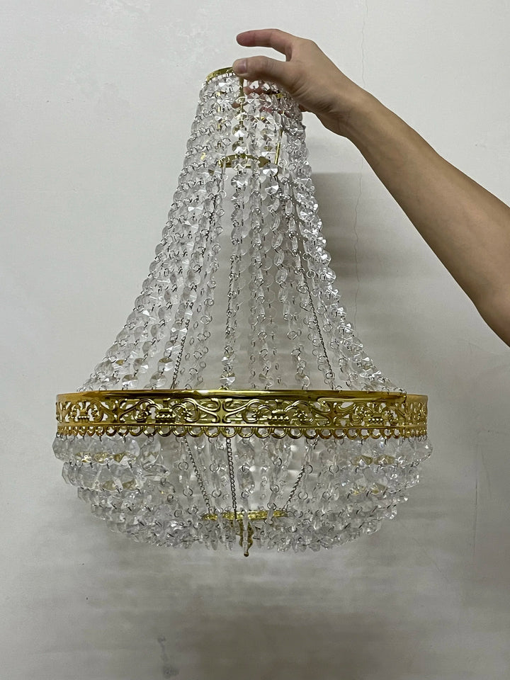 Premium Vintage Crystal Chandelier Ceiling Light Shade Drop Light Easy Fitting Charlotte Pendant Lampshade Without cord kit