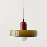 Modern Nordic Glass Pendant Light with LED Macaron Color Chandelier for Dining Room Bedroom Kitchen Hanging Lamp