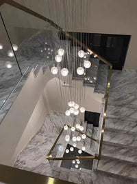 Spiral Staircase Living Room Chandeliers Crystal Ball Led Ceiling Light Lustre Chandelier Modern 2026 Decoration Bedroom Dining