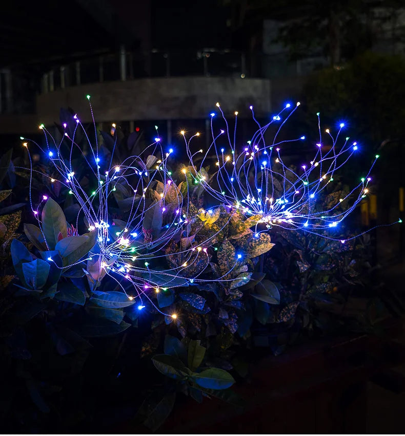 LED Solar Firework Lights Garden Decoration Fairy Lights Waterproof Outdoor Dandelion Lawn Lamp for Garden Landscape Lawn Decor