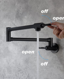 Pot Filler Faucet Wall Mount Matte Black