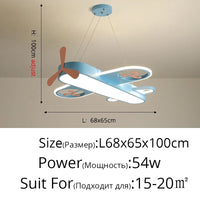 2025 Modern Pink Blue Chandelier Led Deco Designer Aircraft Lamp Baby Girl Boys Home Decor Kids Room Chandelier Lighting