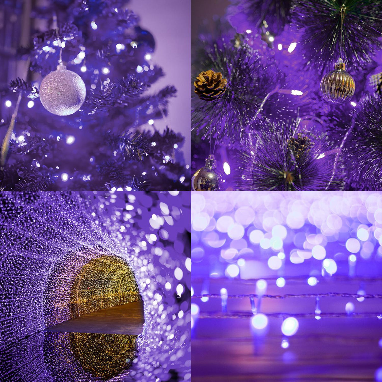 200pcs 66ft Halloween Fairy String Lights 8 Lighting Modes Mini Plug-in String Lights Indoor And Outdoor Christmas Garden Wedding Party Decoration Purple - CJDS - FC