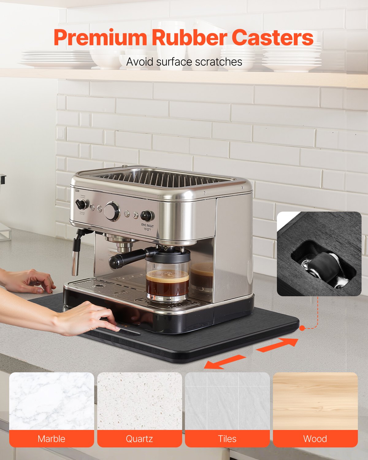 Appliance Slider 13 X 16 In Sliding Tray For Coffee Maker Black