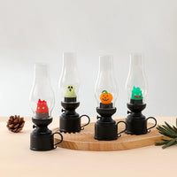 Calcifer Flameless Night Light Halloween Retro Decorative Candle Light Cartoon Anime Cute Lamp Bedroom Bedside Table Lamp