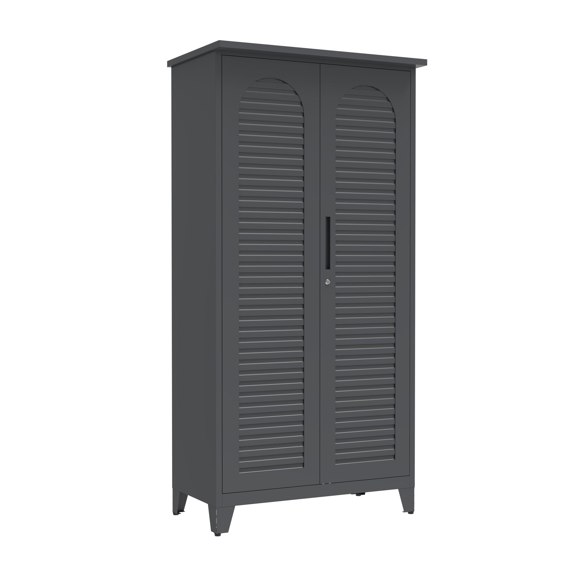 73'' Tall Metal Tool Storage Cabinet, With Ample Storage Space For Garage,Warehouse,Garden,Office, Living Room,Bathroom,Utility Room Slate