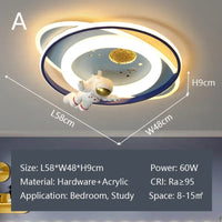 Ceiling Lights Kids Room Astronaut Boy Girl Bedroom Chandelier Princess Spaceman Rocket Rabbit Children's Lamps Home-appliance