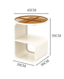 Simple Modern Round Tempered Glass Sofa Side Table