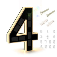 9/6.7/4.7In Solar-Powered Illuminated Outdoor Address Signs - IP54 Waterproof Auto On/Off LED House Numbers Plaque,Modern Farmhouse Home Decor, DIY Personalized Exterior Door Addressing Accessory