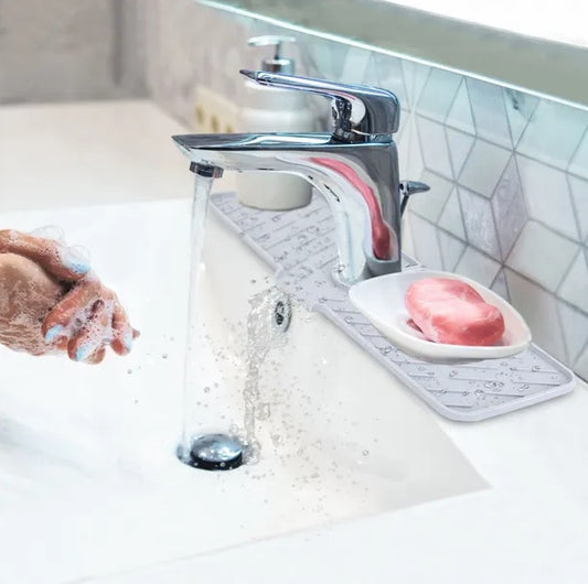 Silicone Faucet Mat Kitchen Sink Splash Guard Drain Mat Drying Pad